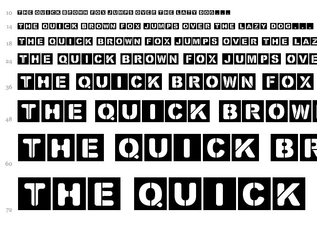 Street Stencil font waterfall